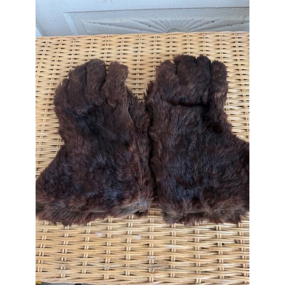 Antique 1880s Leather Beaver Fur Gauntlet Gloves Frontier Western Mountain Man - Picture 1 of 12